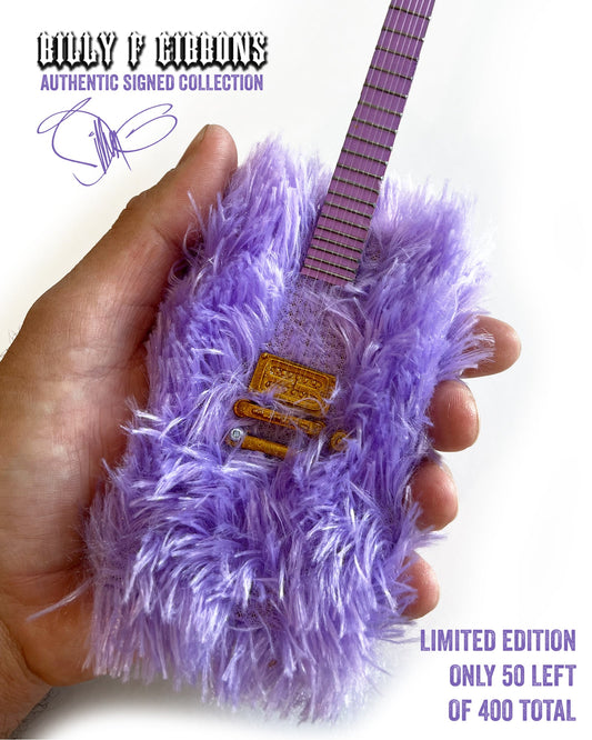 Billy F Gibbons AUTOGRAPHED "Purple Fur" Mini Guitar Model LIMITED - ONLY 50 LEFT