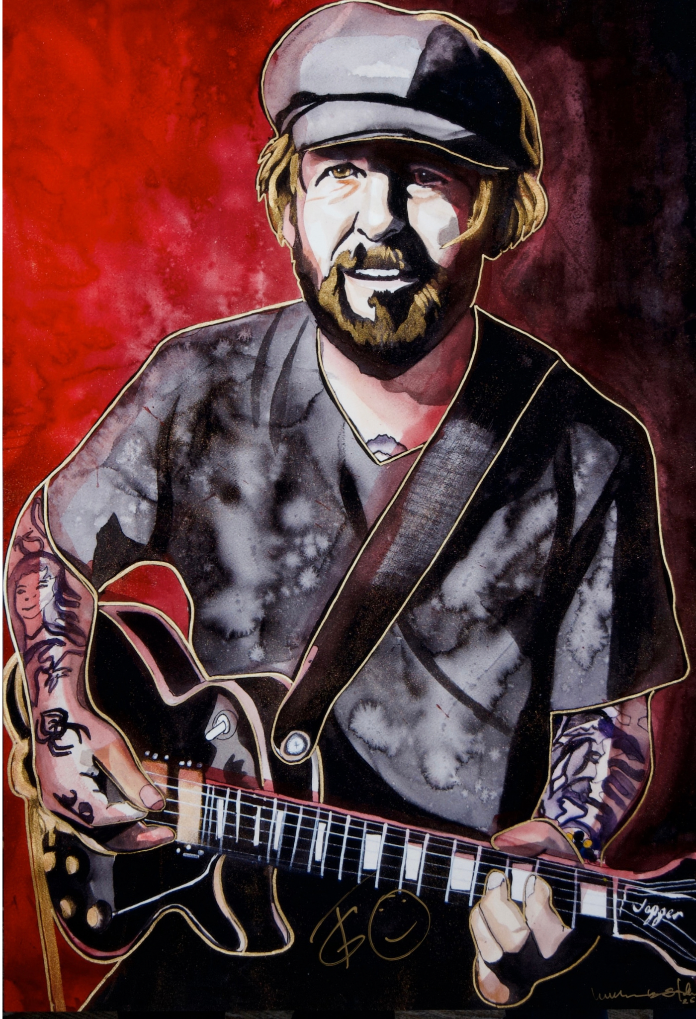 Tracii Guns - SIGNED Portrait on Metal
