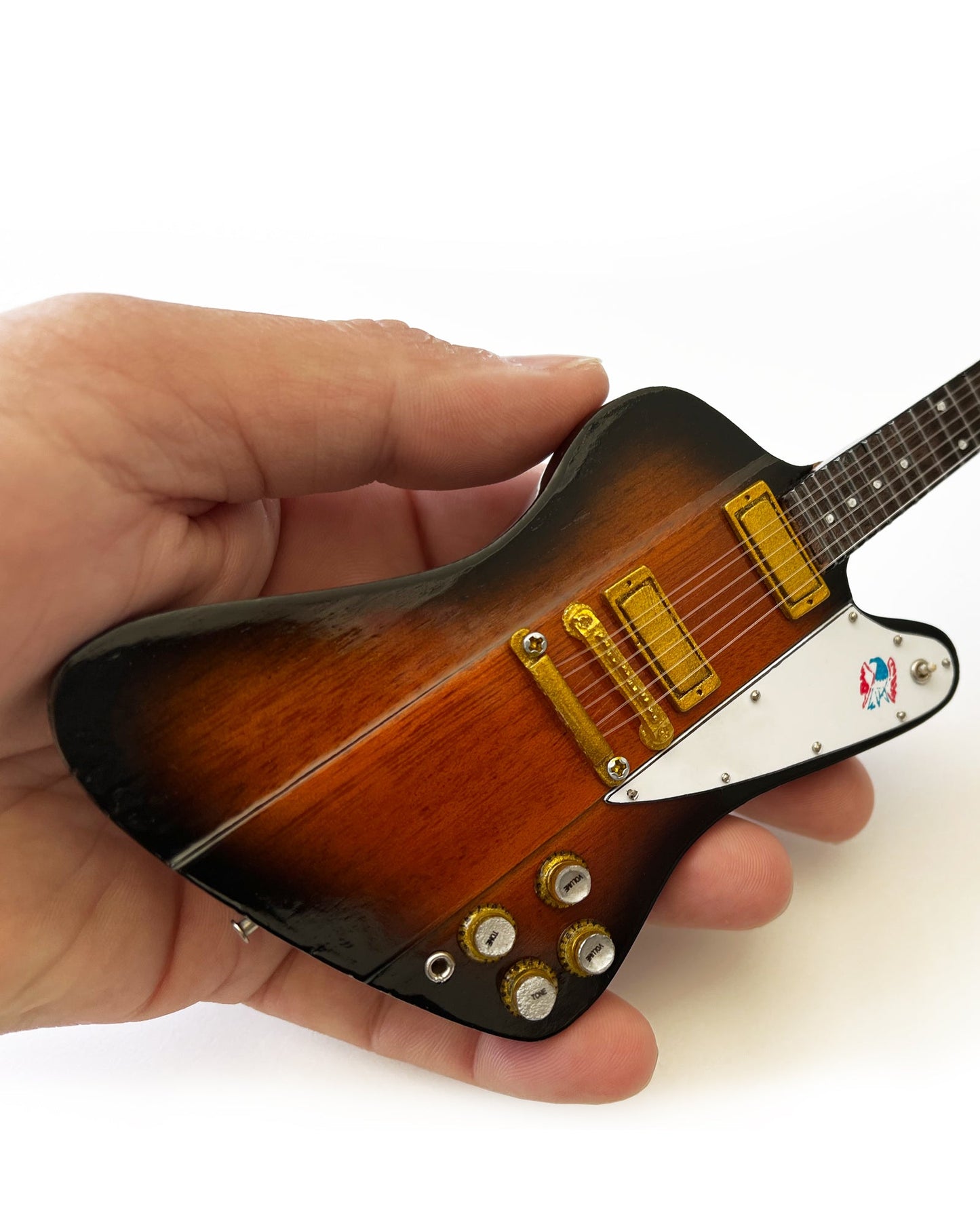 Tom Petty Signature Gibson Firebird V Sunburst Miniature Guitar Model - Red & Blue Logo