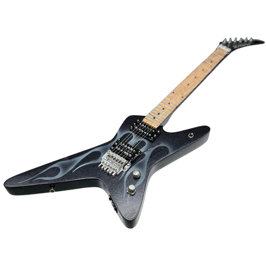 Tracii Guns - Kramer “Gunstar” Voyager Black Metallic - 10 inch Replica Mini Guitar