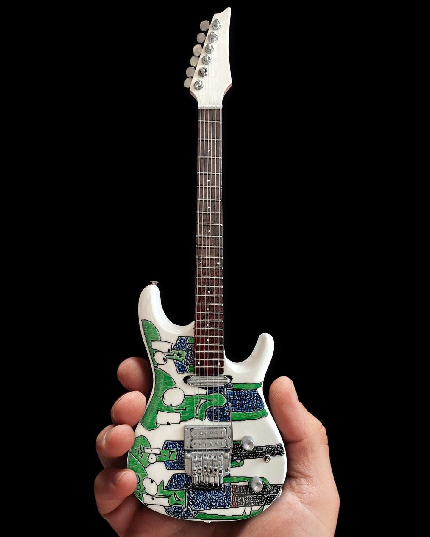 Joe Satriani Original Alien Art Miniature Guitar Replica Collectible