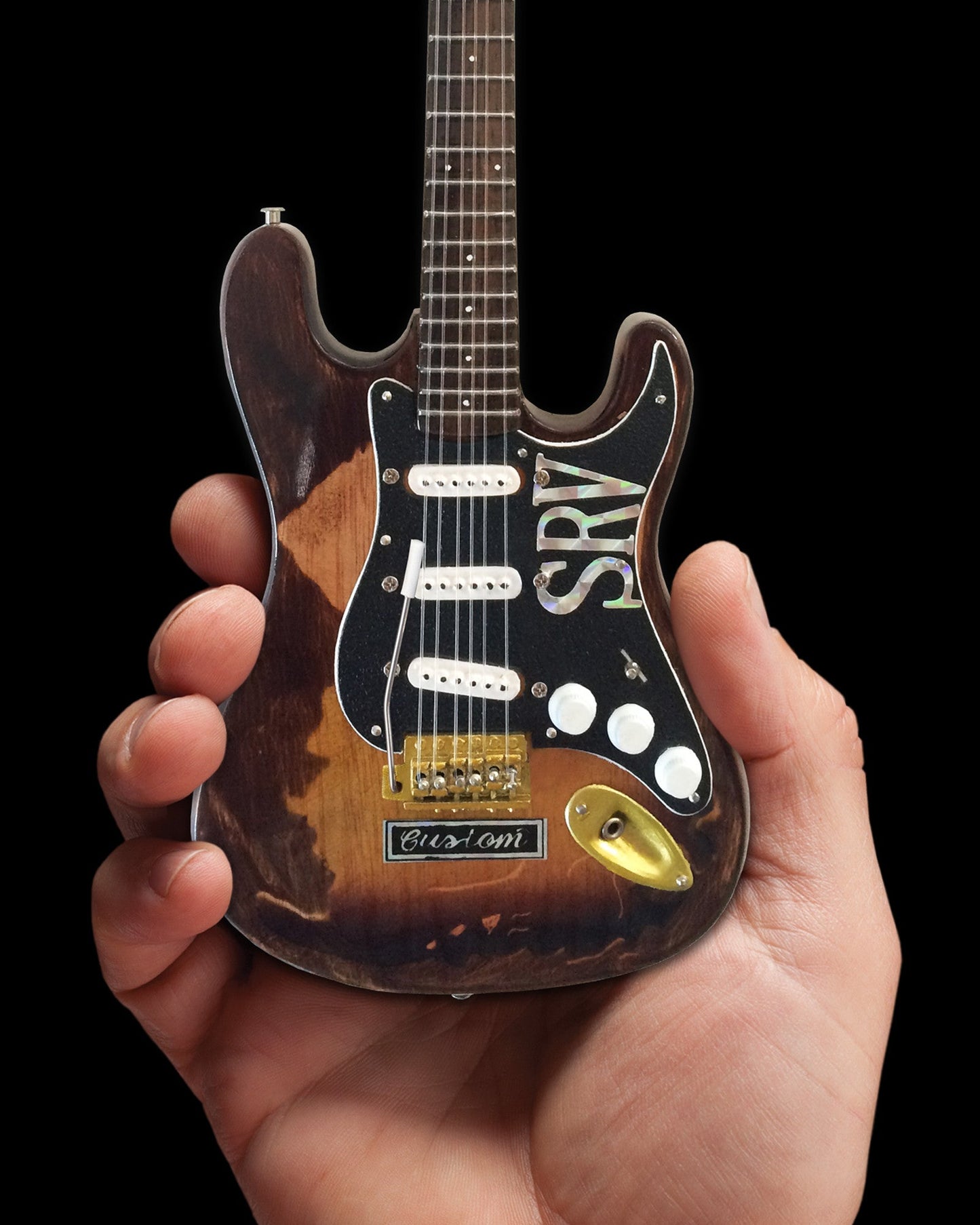 Official Stevie Ray Vaughan Distressed SRV Custom Mini Fender™ Strat™ Guitar Replica
