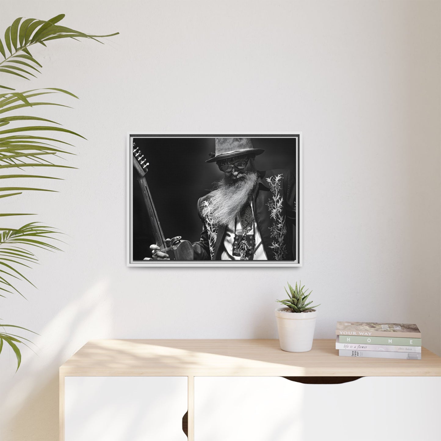 Billy F Gibbons - 24" x 18" Framed Canvas Wall Art – Iconic Photo