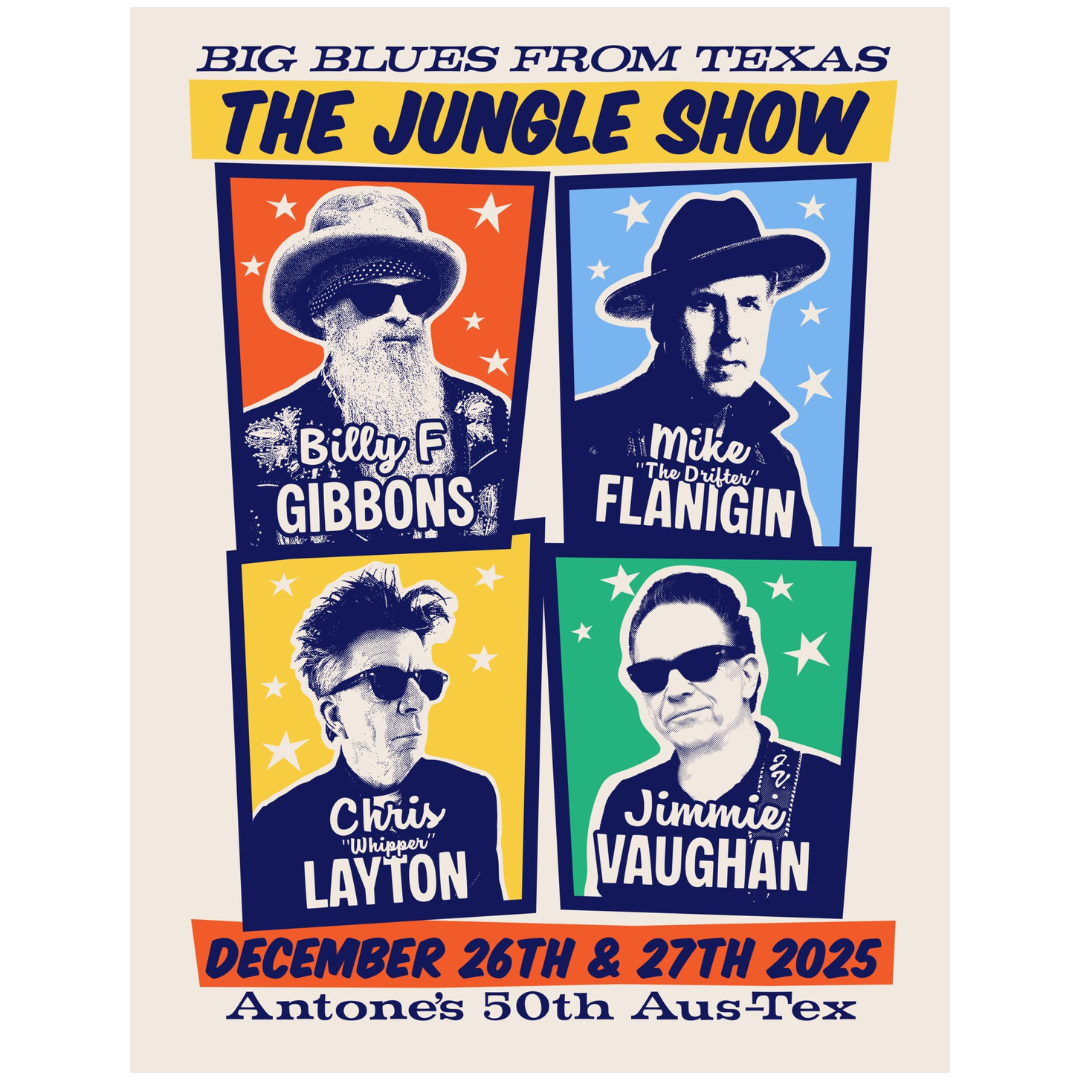 Billy F Gibbons & Jimmie Vaughan SIGNED Poster - Jungle Show 2025 - Antones - 20x26