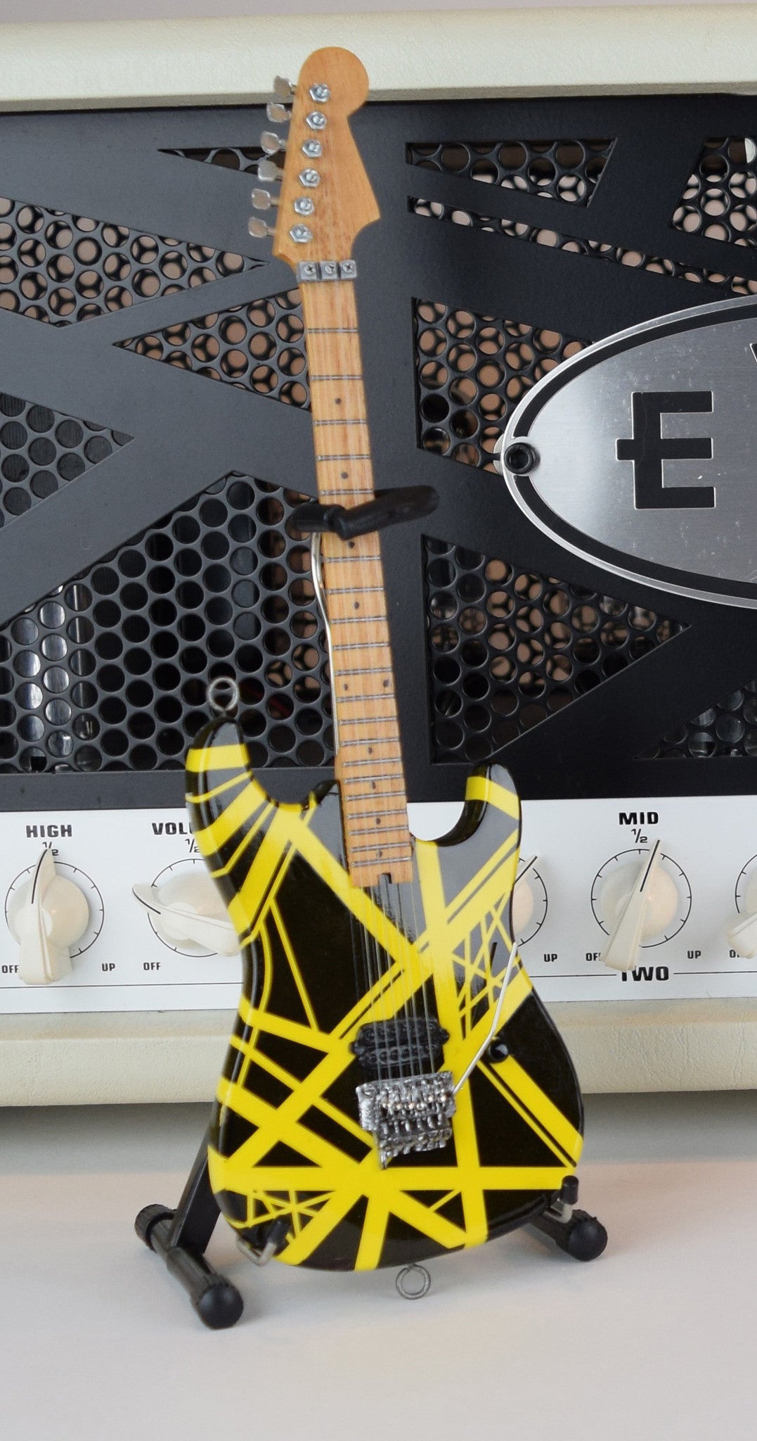 EVH Black & Yellow VH2 "Bumblebee" Eddie Van Halen Mini Guitar Replica Collectible - Officially Licensed