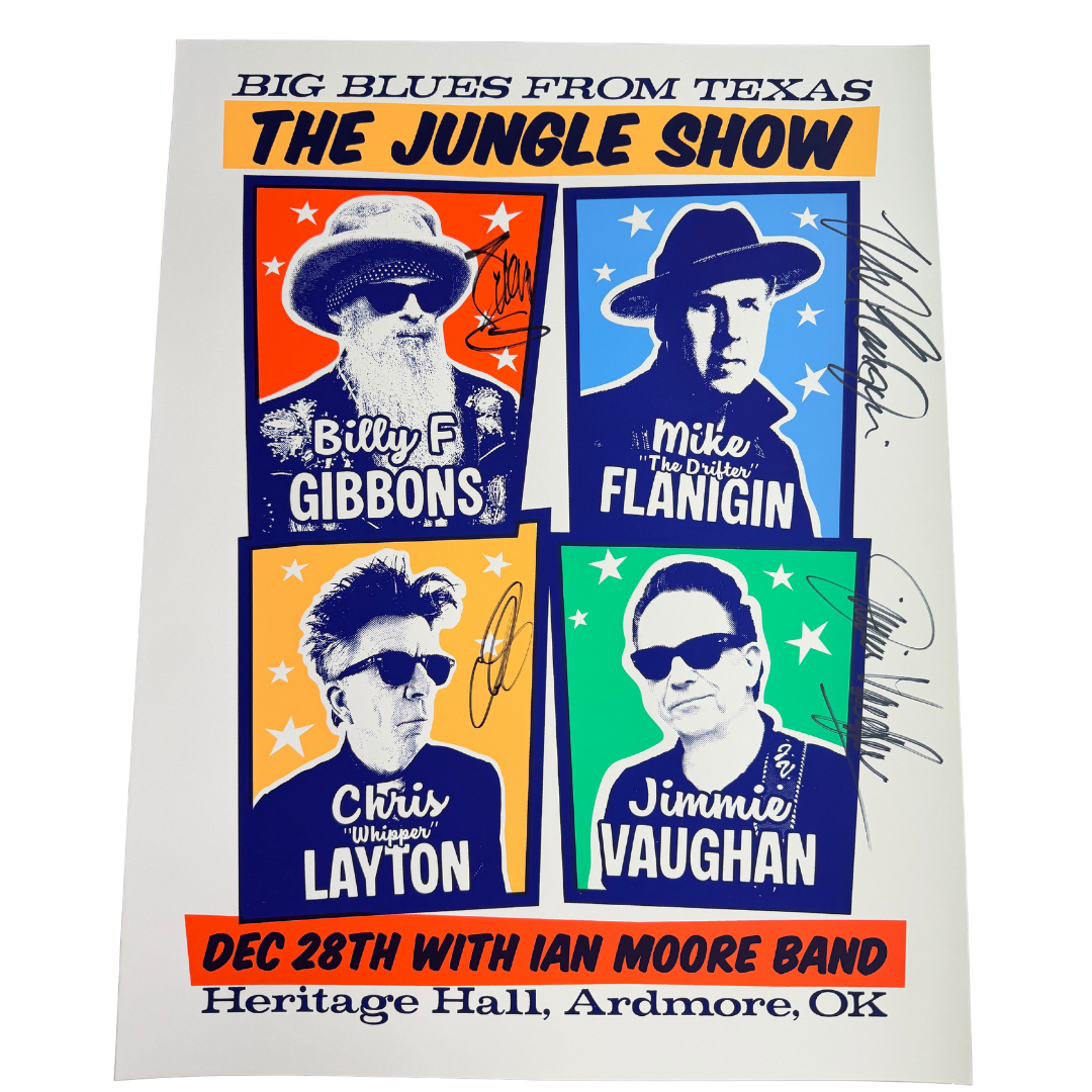 Billy F Gibbons & Jimmie Vaughan SIGNED Poster - Jungle Show 2025