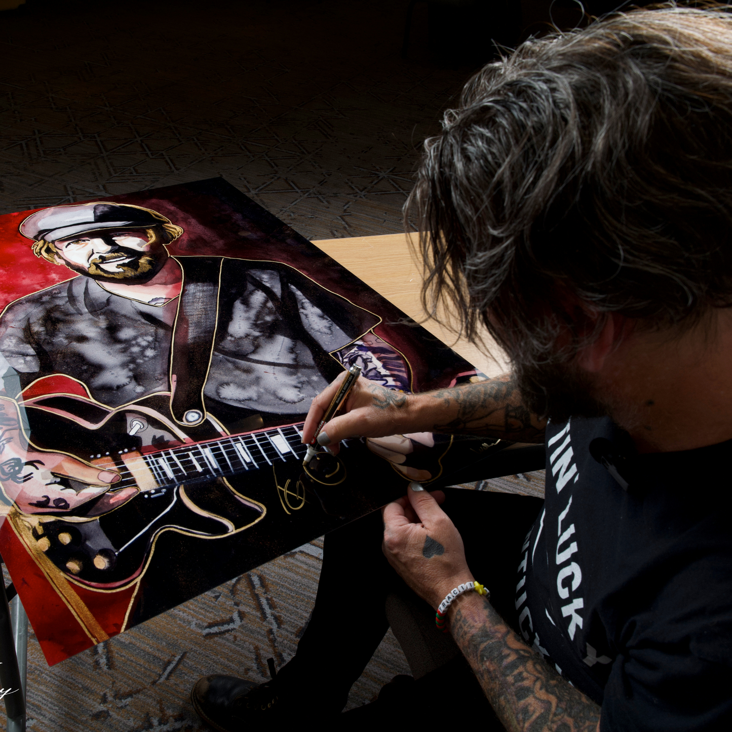 Tracii Guns - SIGNED Portrait on Metal