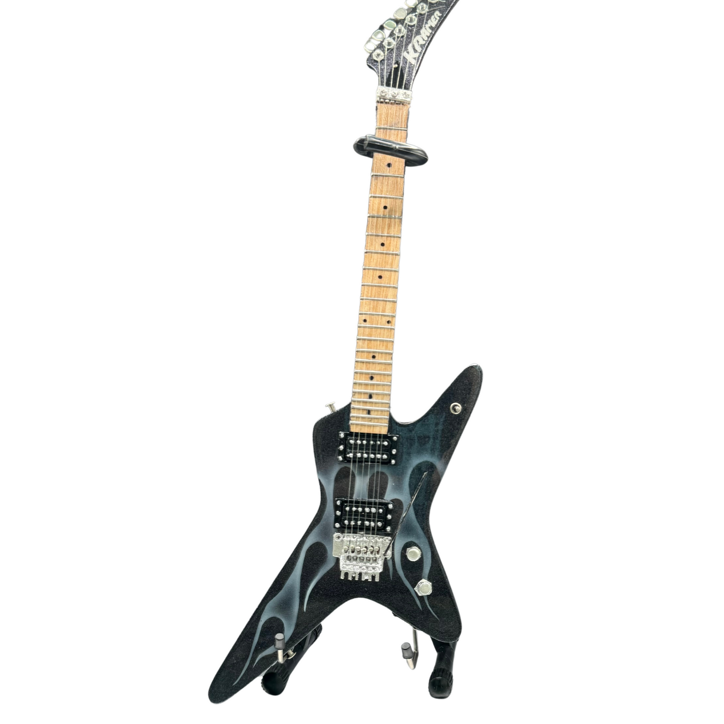 Tracii Guns - Kramer “Gunstar” Voyager Black Metallic - 10 inch Replica Mini Guitar