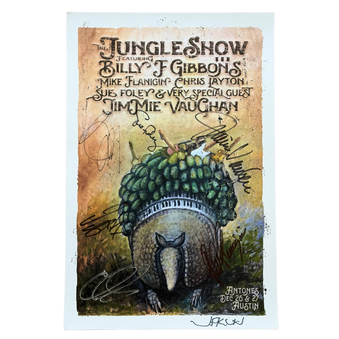 Billy F Gibbons & Jimmie Vaughan RARE SIGNED Poster - Jungle Show