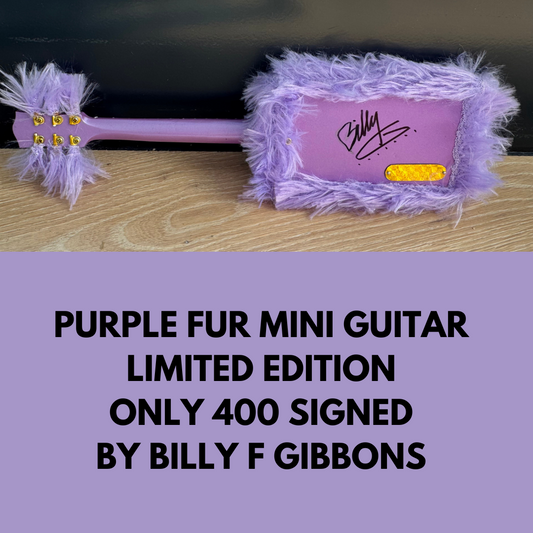 Billy F Gibbons SIGNED Purple Fur Mini Guitar