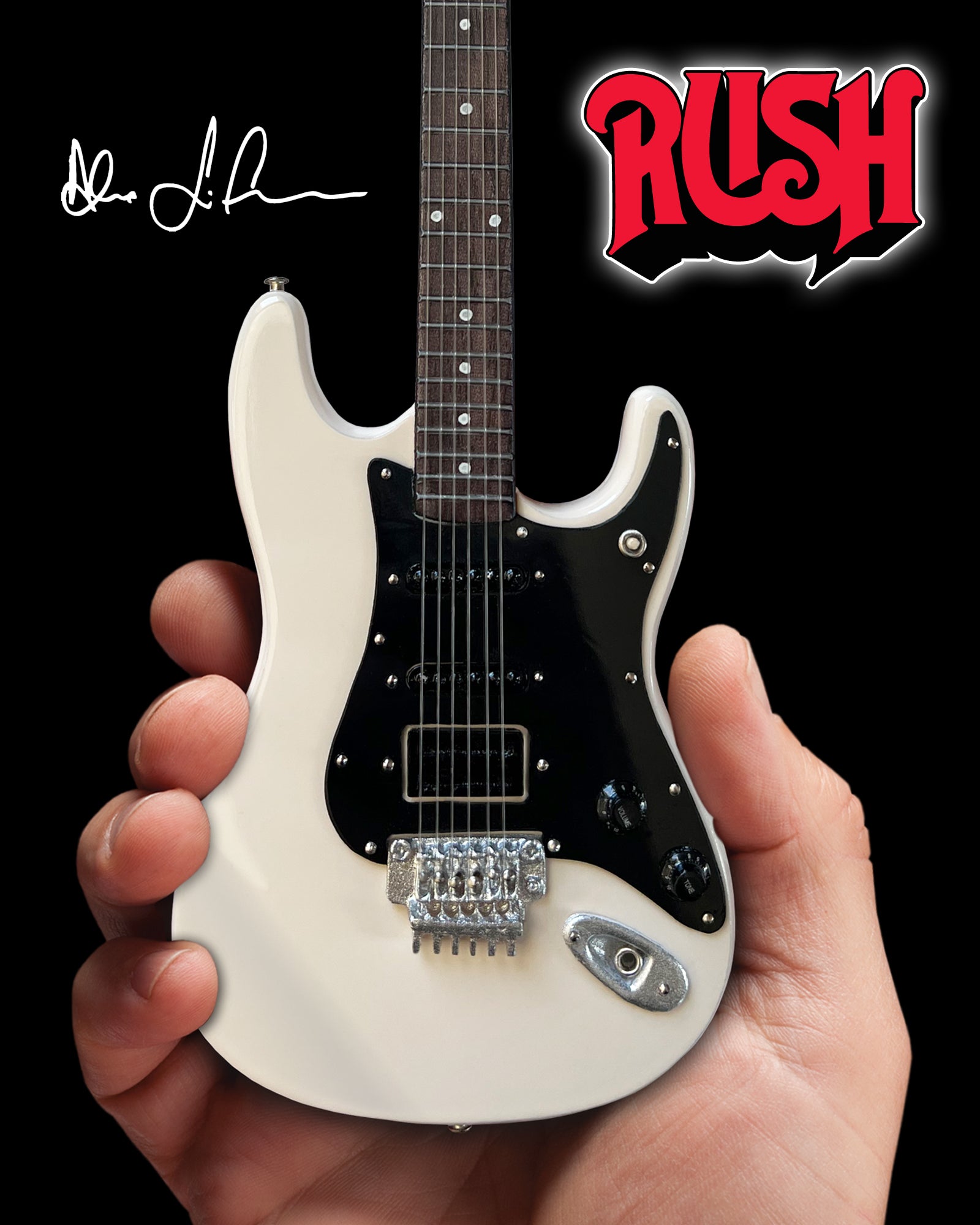 Alex Lifeson Hentor Sportscaster Miniature Guitar Model Officially Lic ...