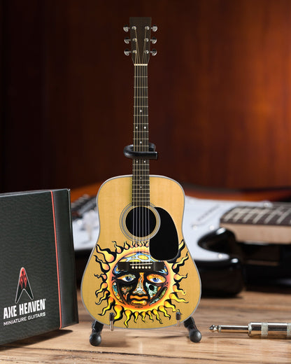 Officially Licensed Sublime Large Sun Logo Natural Finish Acoustic Mini Guitar