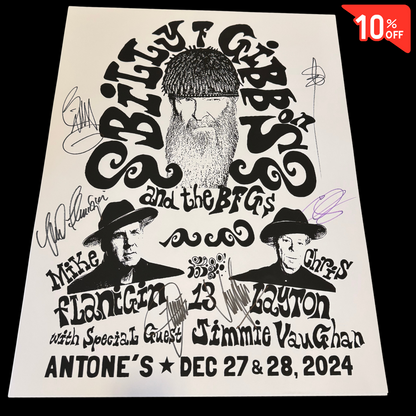 SIGNED Poster - Billy F Gibbons & The BFG's with Jimmie Vaughan at Antone's - 20” x 26”