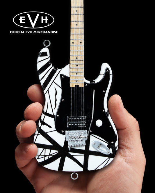 EVH Black & White VH1 Eddie Van Halen Mini Guitar Replica Collectible - Officially Licensed