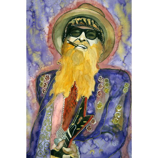 Billy F Gibbons - 24" x 36" Metal Wall Art