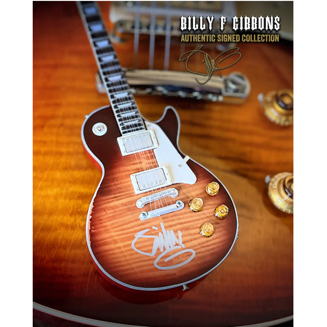 Billy F Gibbons SIGNED Pearly Gates Gibson Les Paul Mini Guitar – Limited  Edition Merch