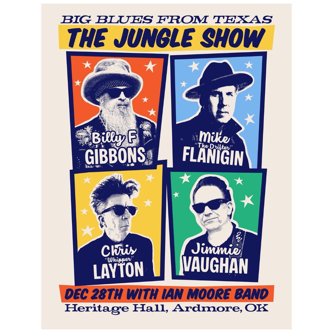 邦楽 H Jungle With t Anniversary Collection Billy F Gibbons & Jimmie Vaughan SIGNED Poster - Jungle Show 2025