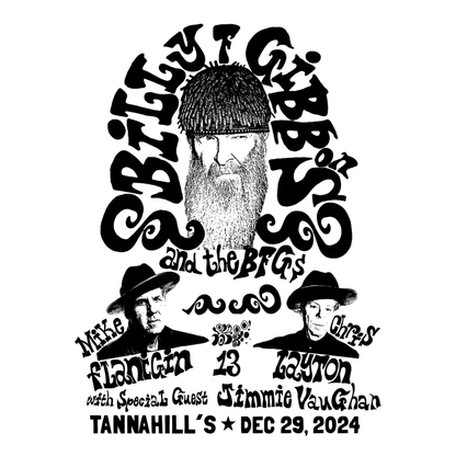 2024 - Billy F Gibbons & The BFG's with Jimmie Vaughan at Tannahill's - SIGNED Poster - 20” x 26"