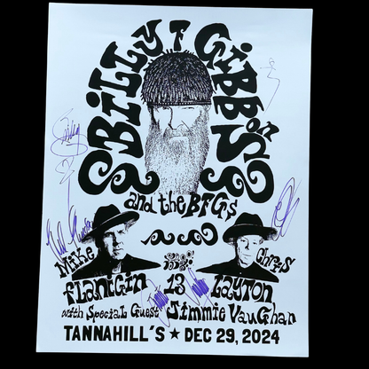 2024 - Billy F Gibbons & The BFG's with Jimmie Vaughan at Tannahill's - SIGNED Poster - 20” x 26"